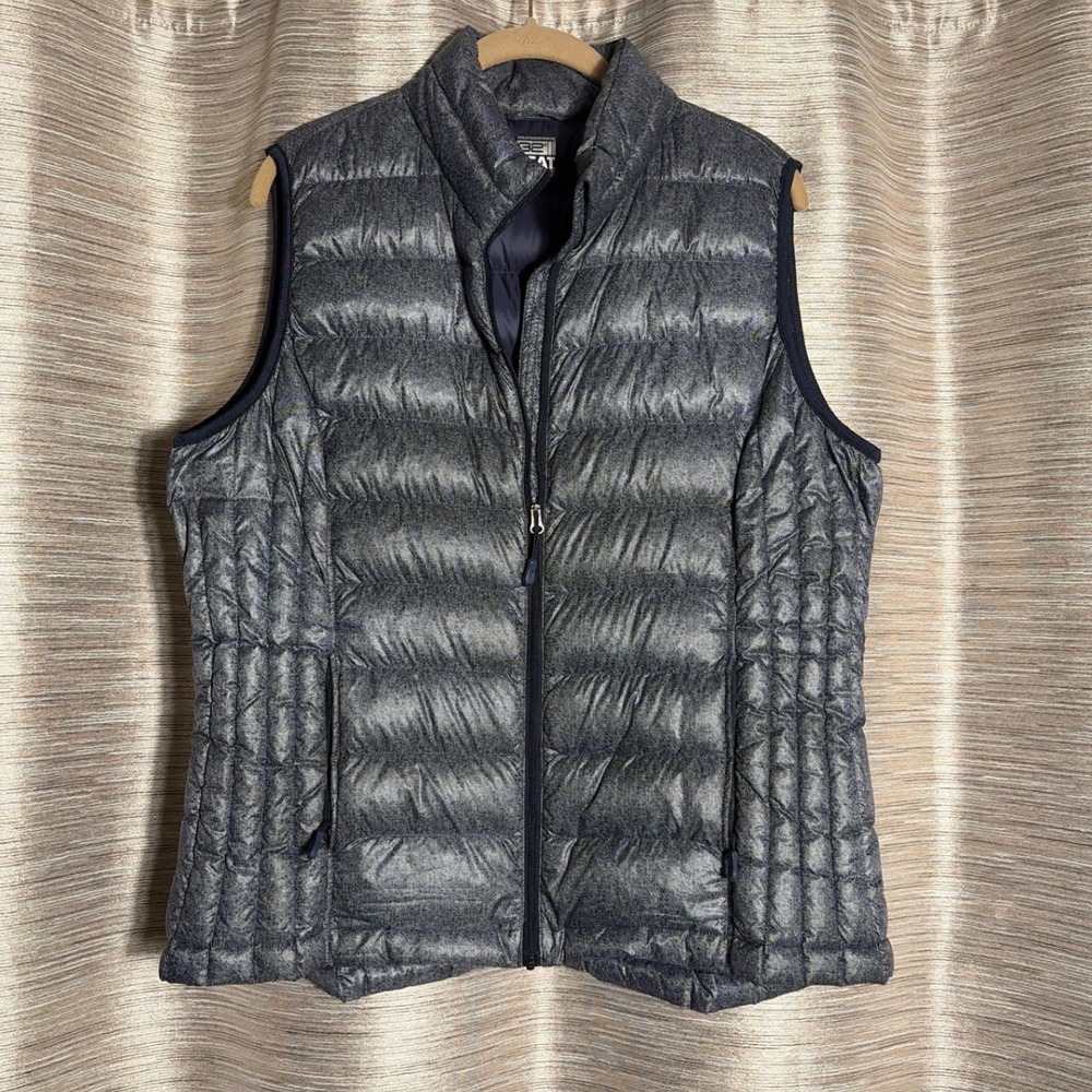 Weatherproof 32 Degrees Heat Puffer Vest Womens XL Gray Down Filled Full Zip